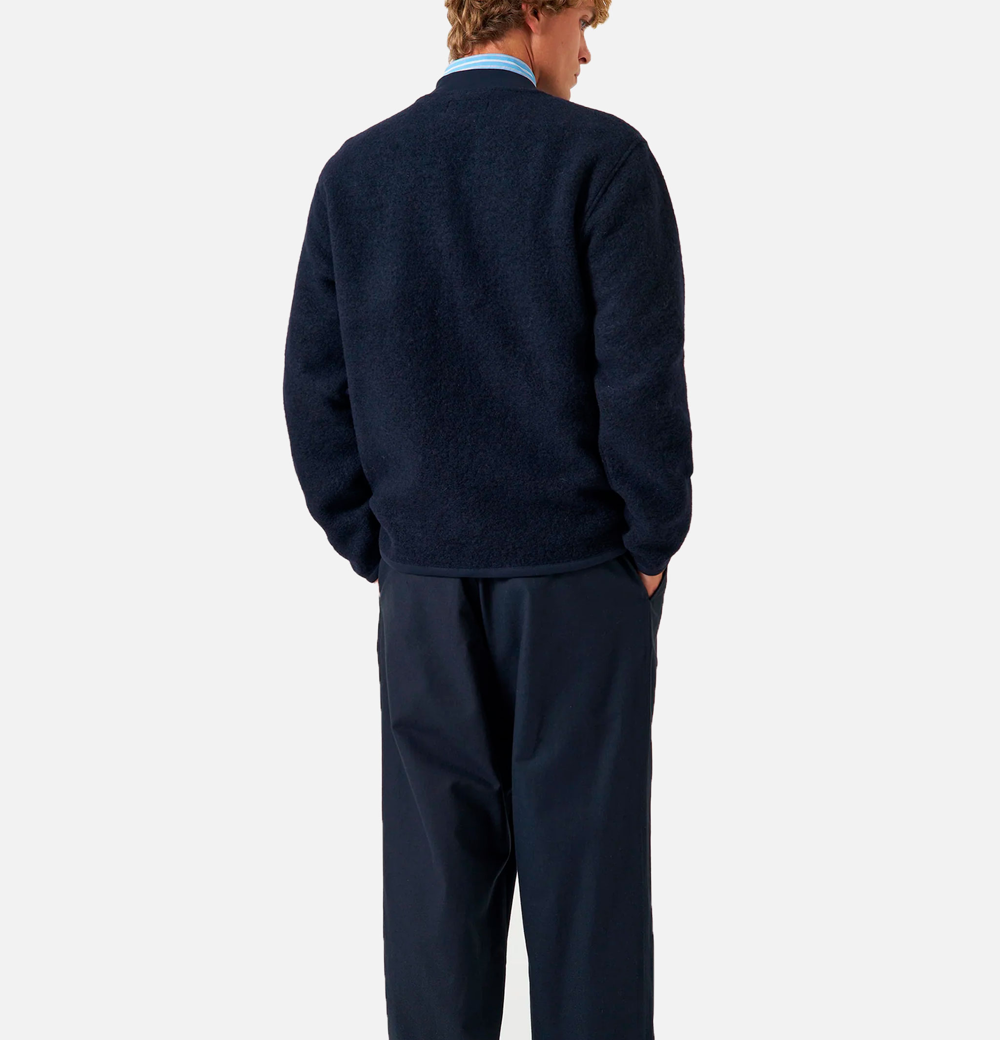 Universal Works Bomber Zip Laine Navy
