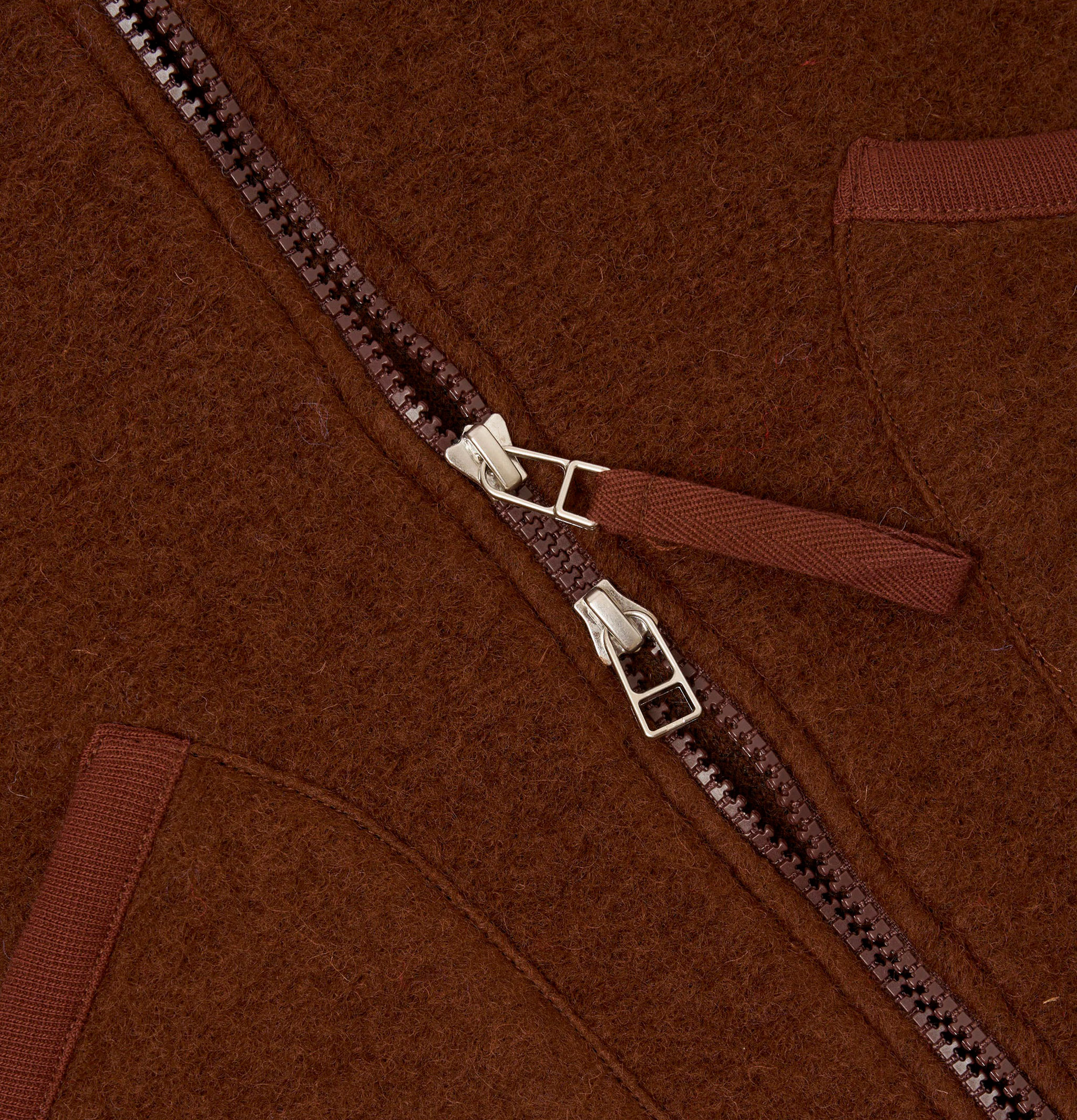 Universal Works Zip Waistcoat Wool Cacao