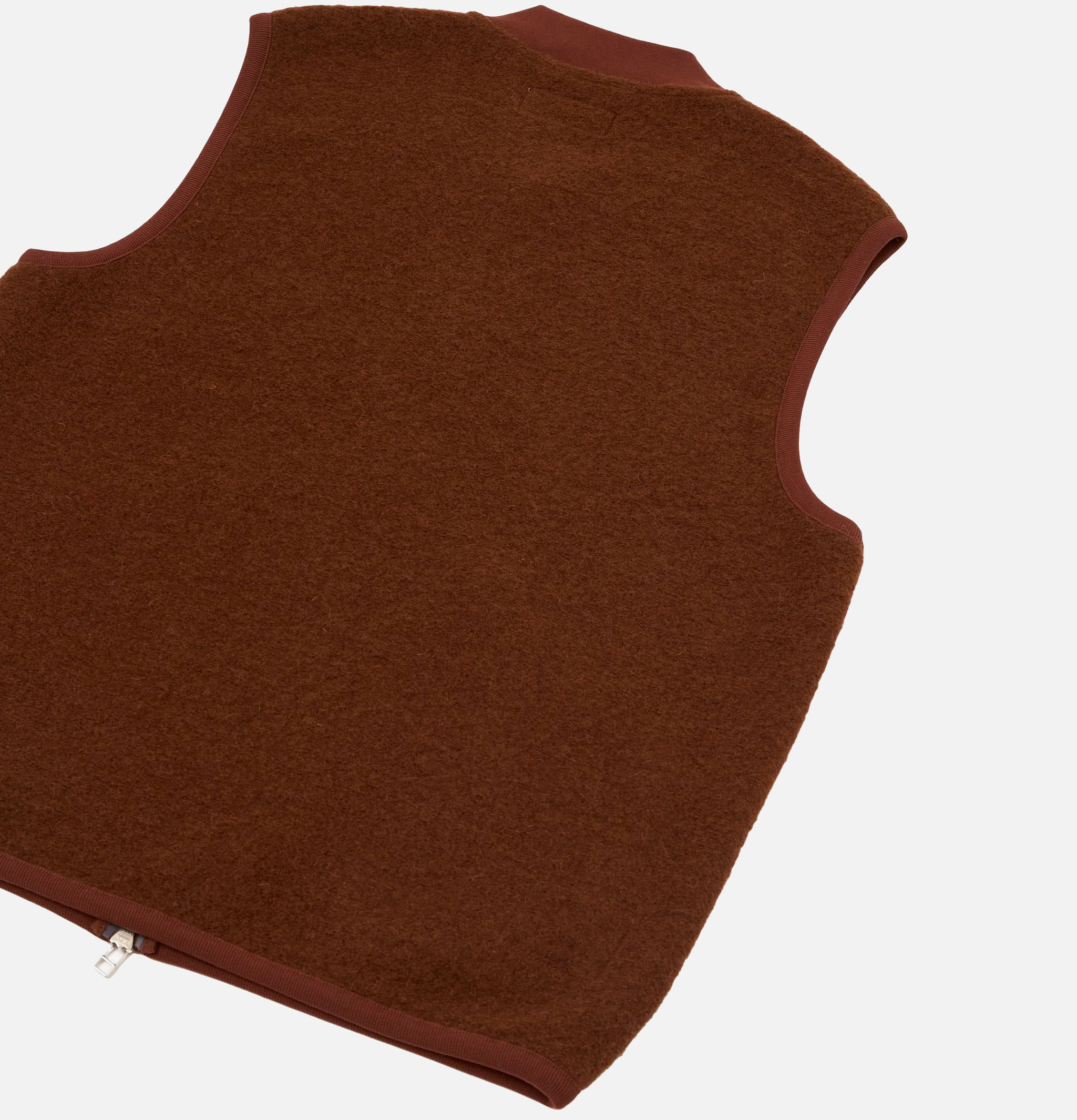 Universal Works Gilet Zip Laine Cacao