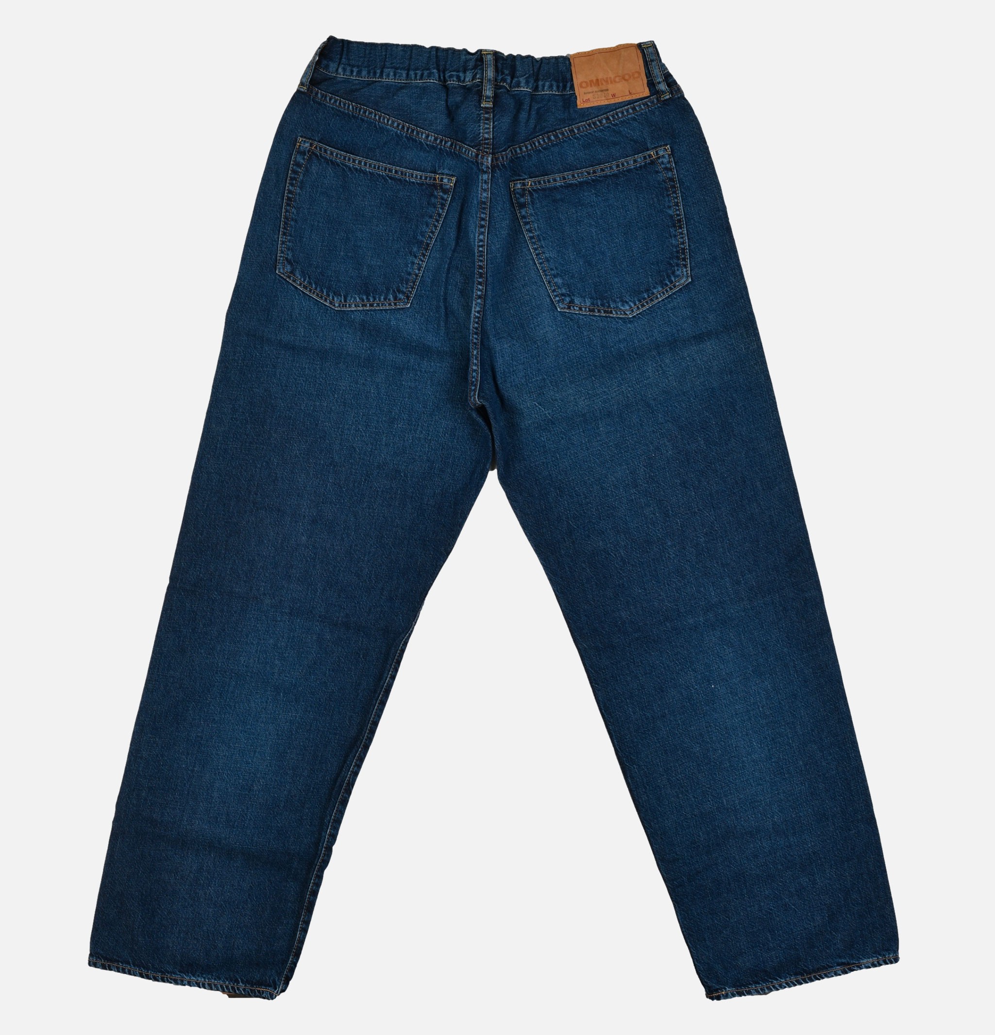 OMNIGOD 5p Easy Loose Jeans Used Blue 10 oz