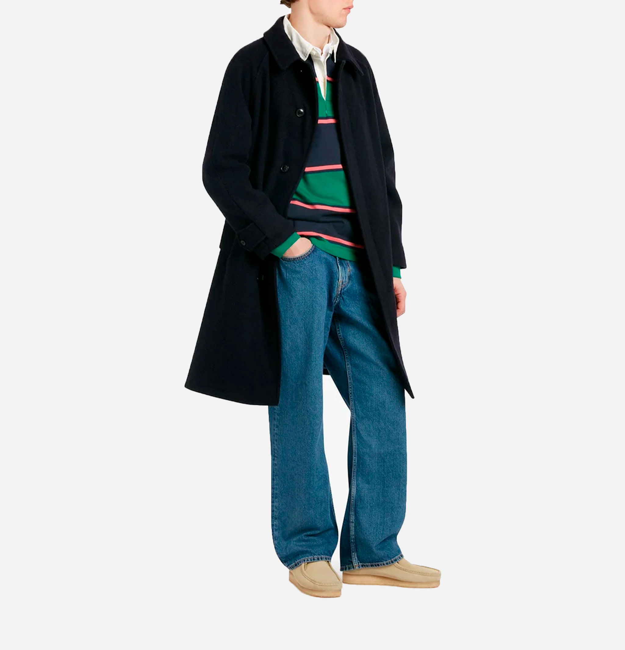 Gloverall Manteau Laine Hynes Navy