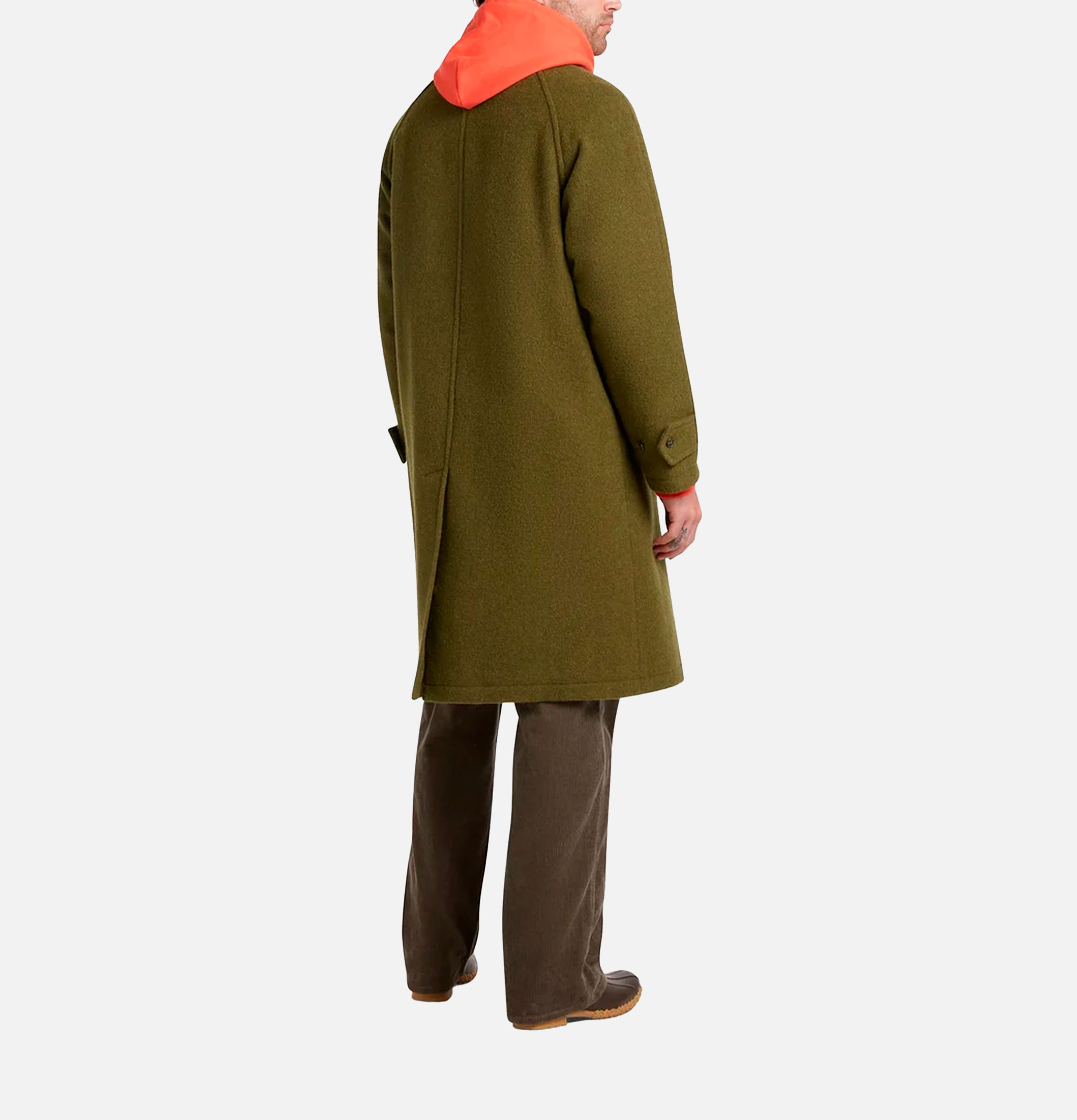 Gloverall Hynes Army Green Wool Coat