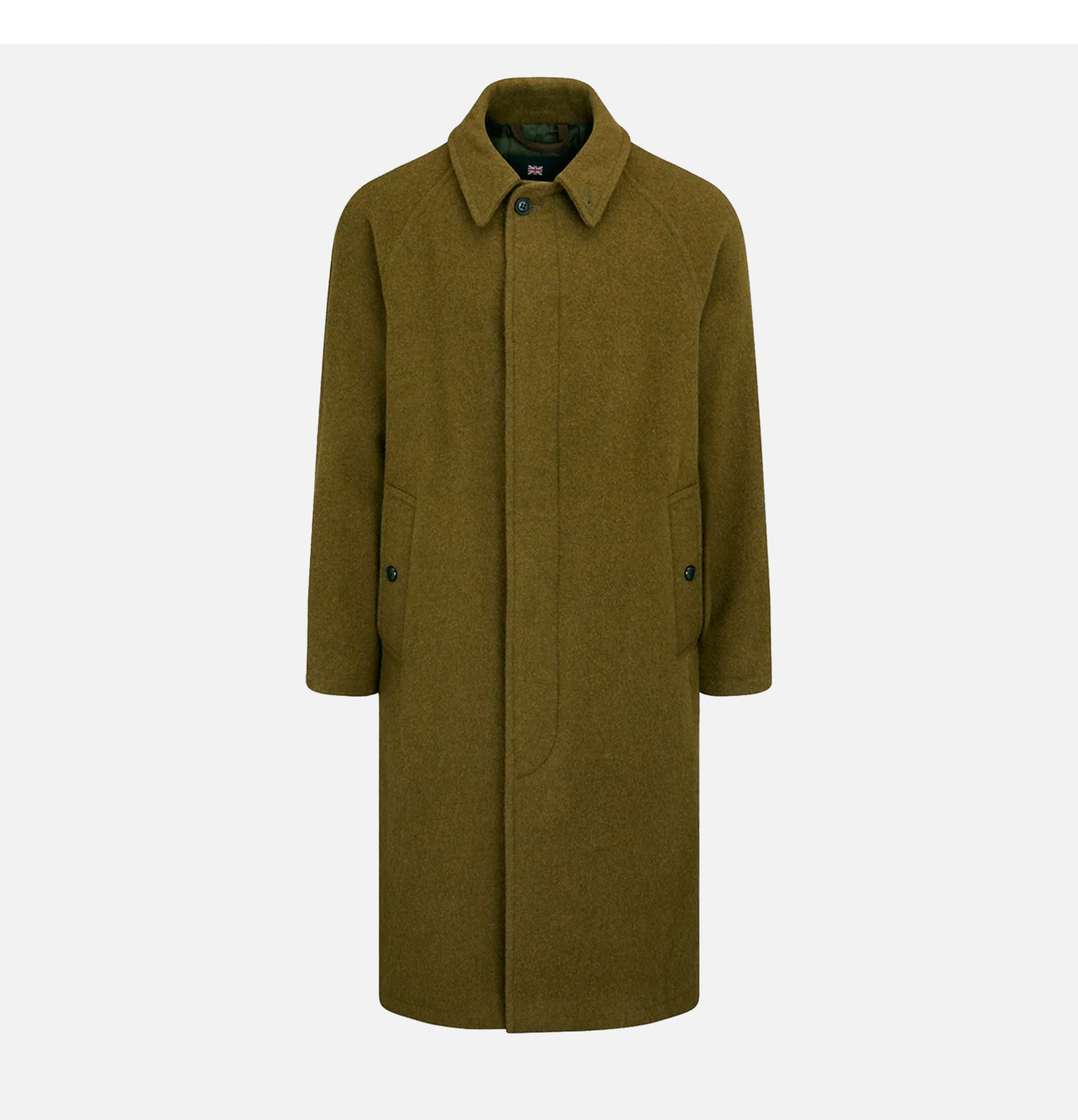 Gloverall Hynes Army Green Wool Coat