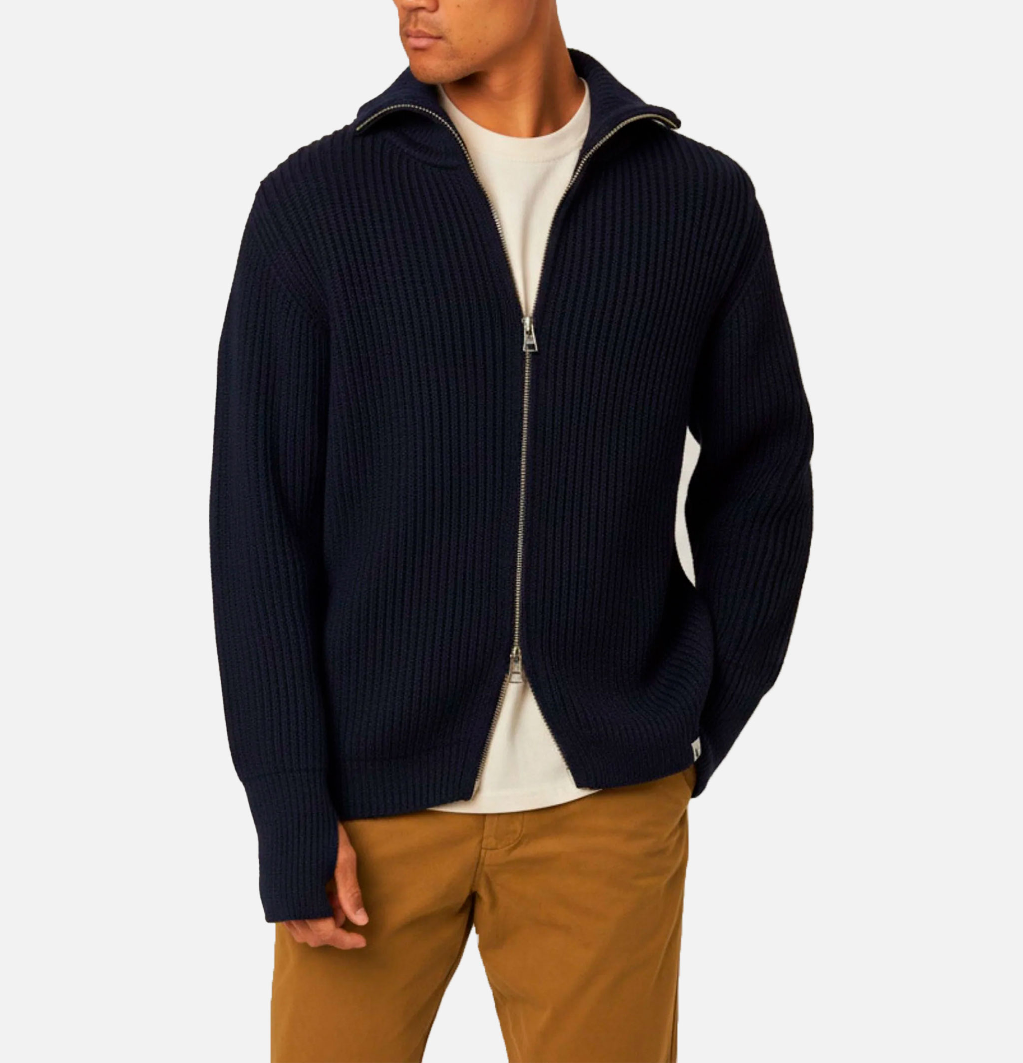 Peregrine Navy Fisherman Cardigan