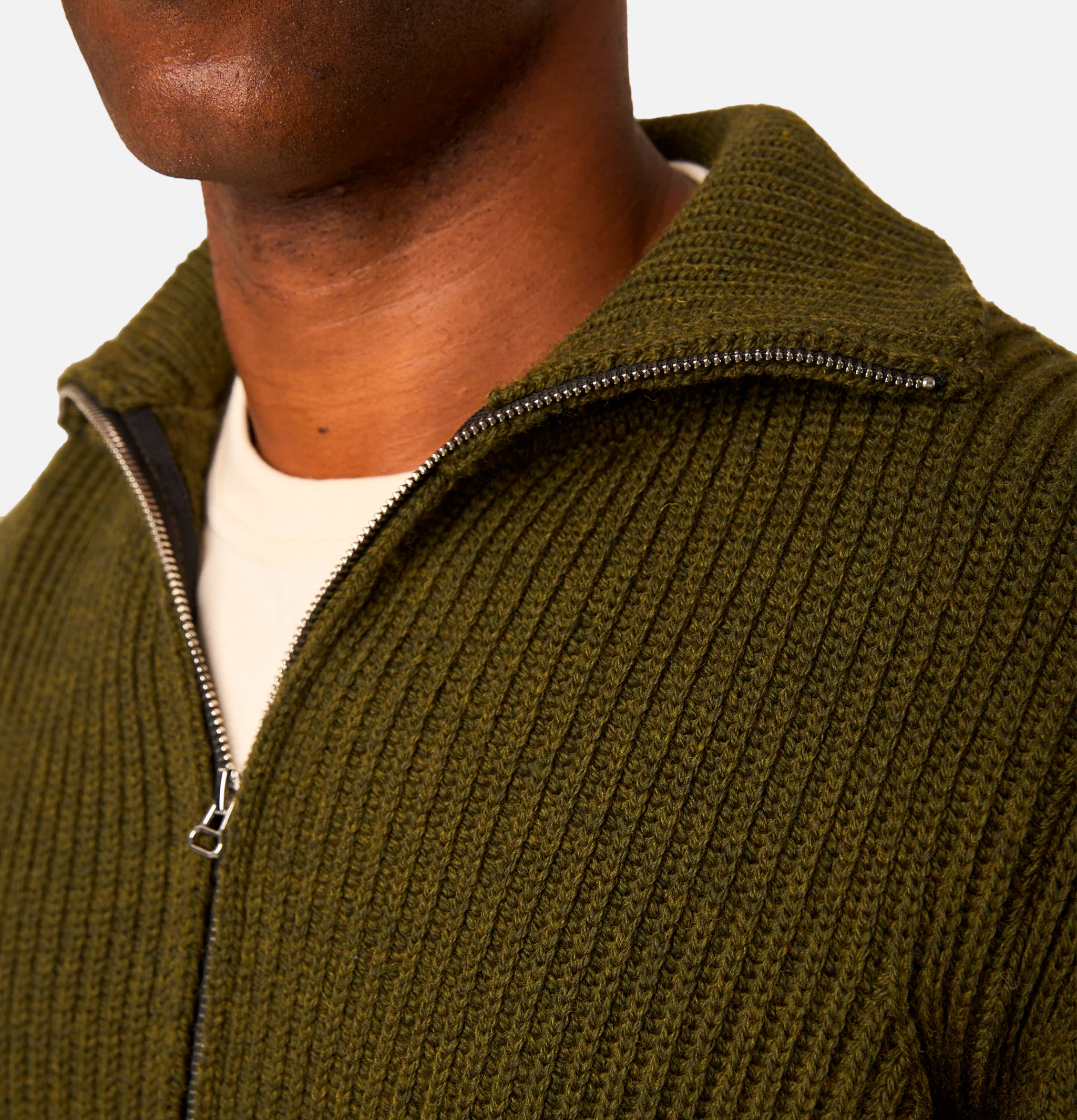 Peregrine Olive Fisherman Cardigan