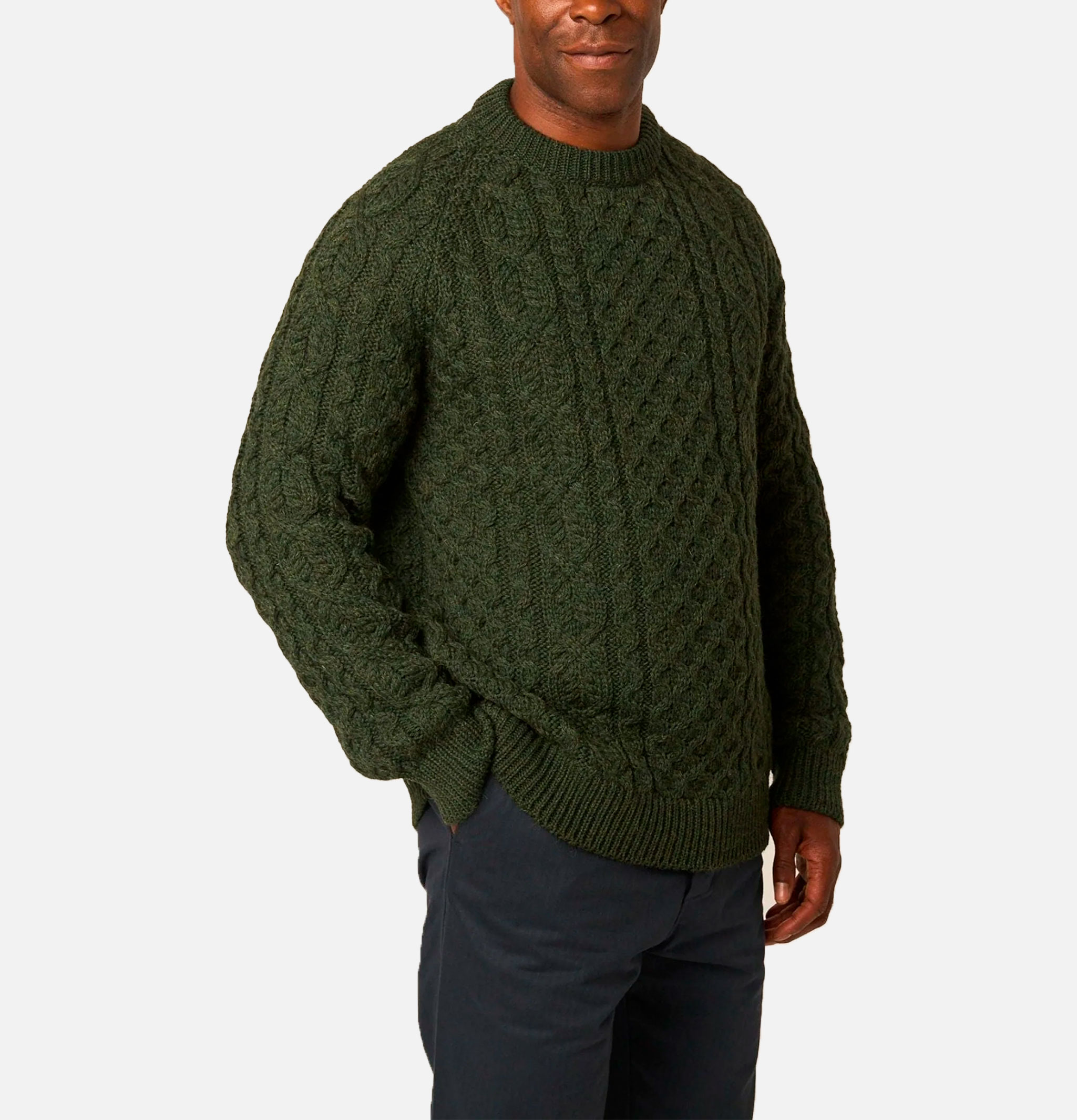 Peregrine Hudson Aran Sweater Olive