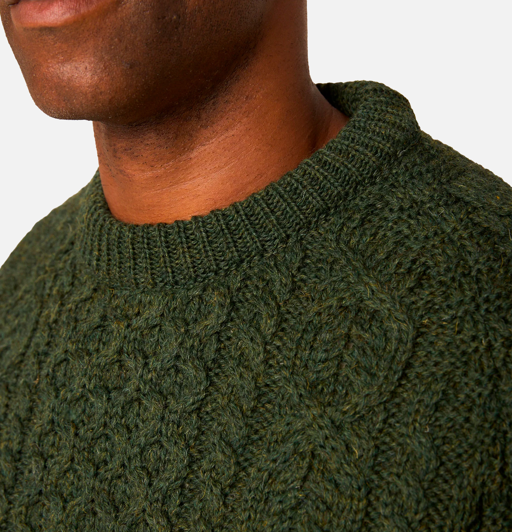 Peregrine Hudson Aran Sweater Olive