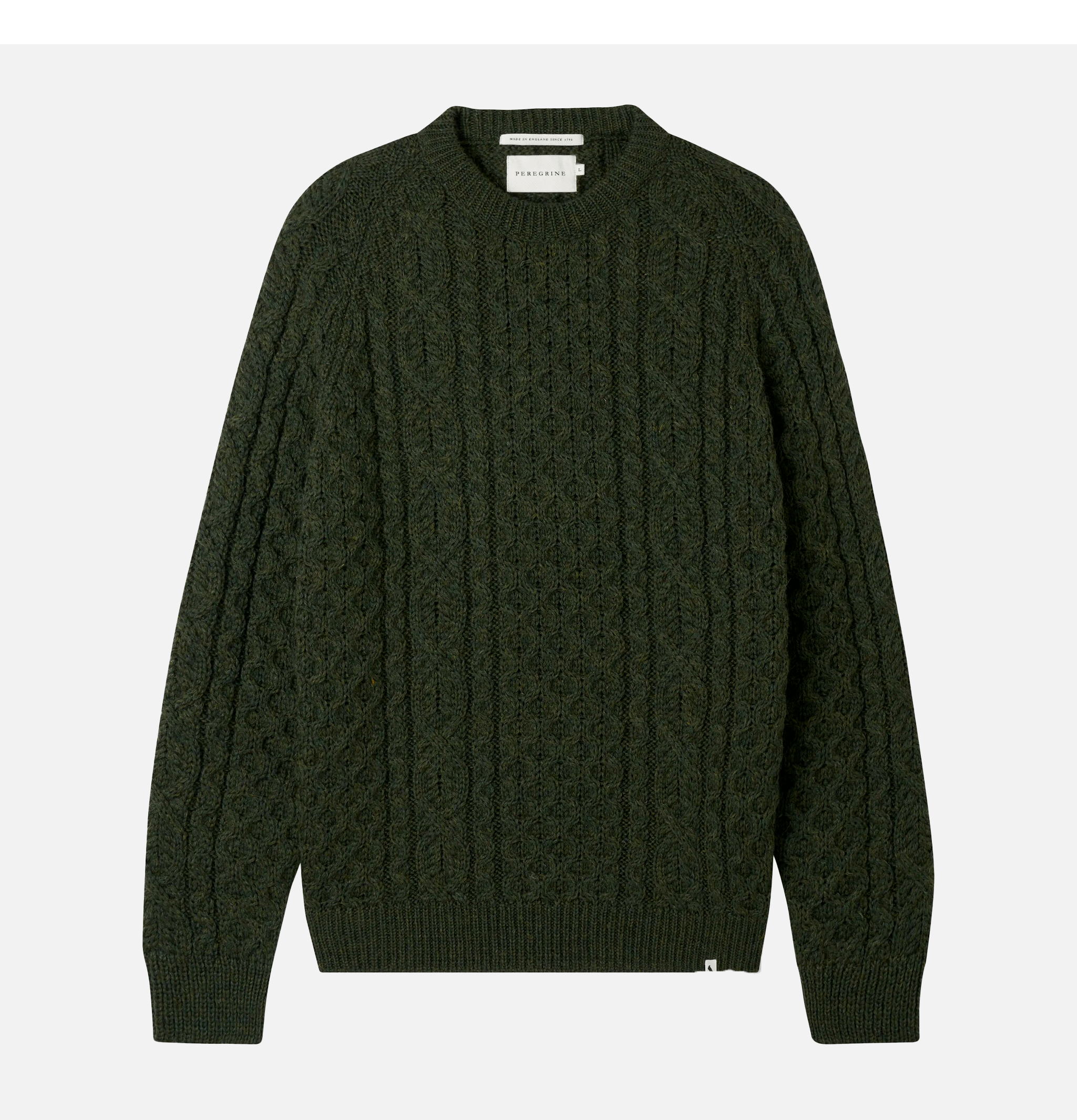 Peregrine Hudson Aran Sweater Olive
