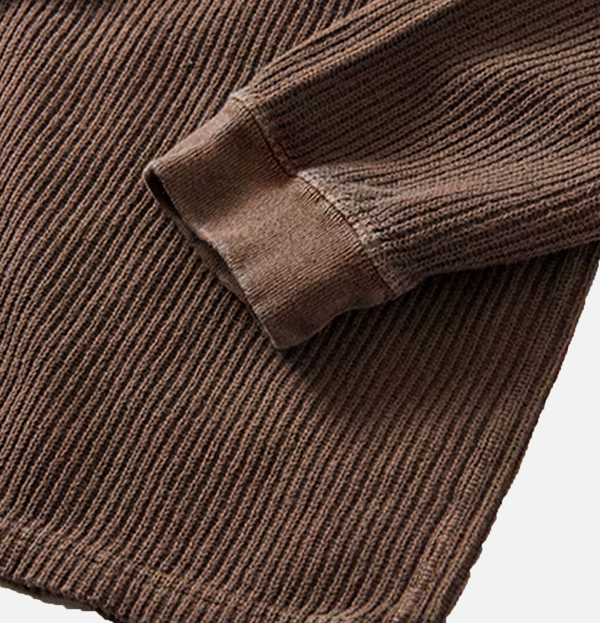 Good On Rib Knit Sweatshirt Brown