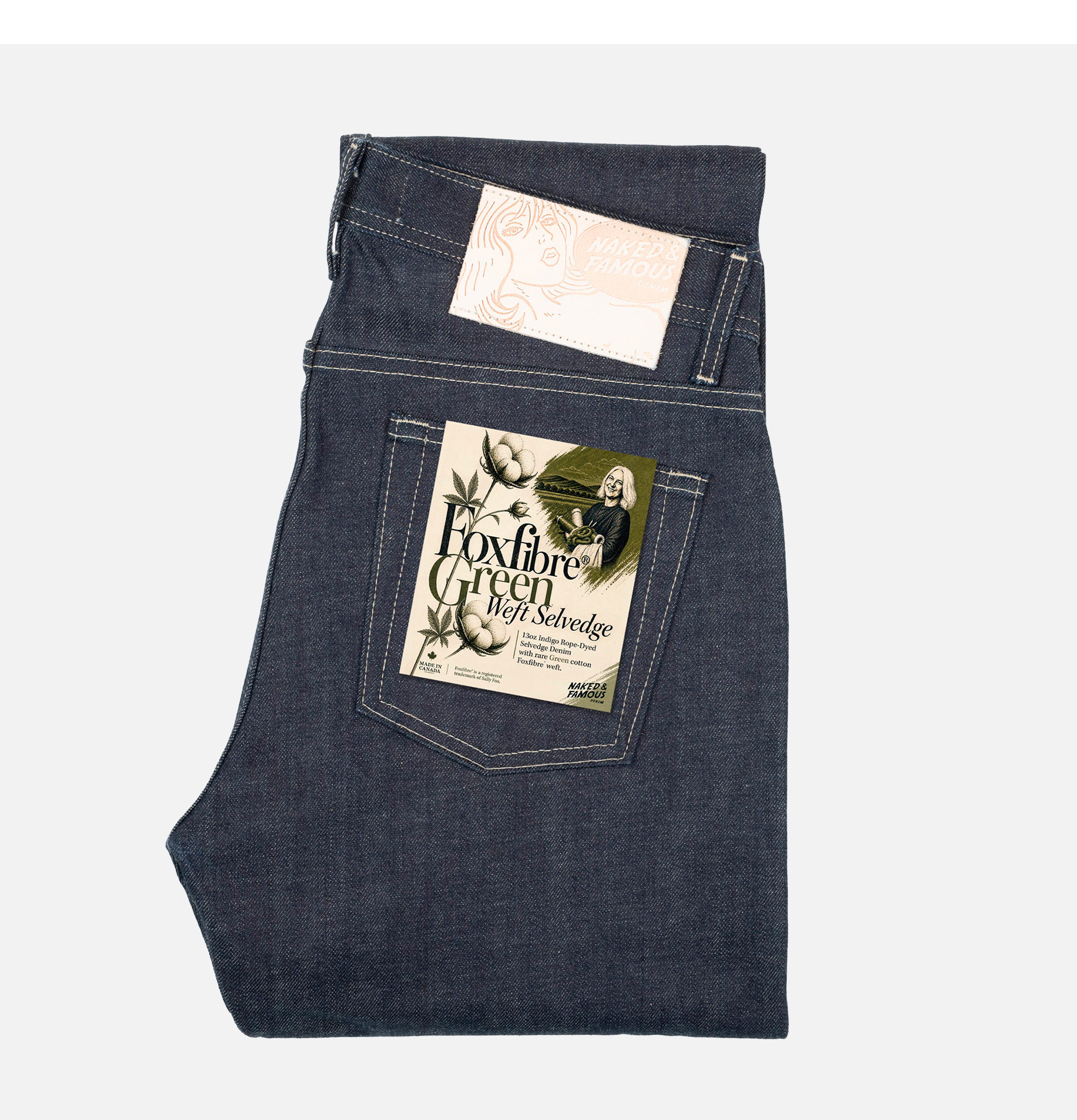 Naked & Famous Denim FoxFibre® Green Weft Jeans