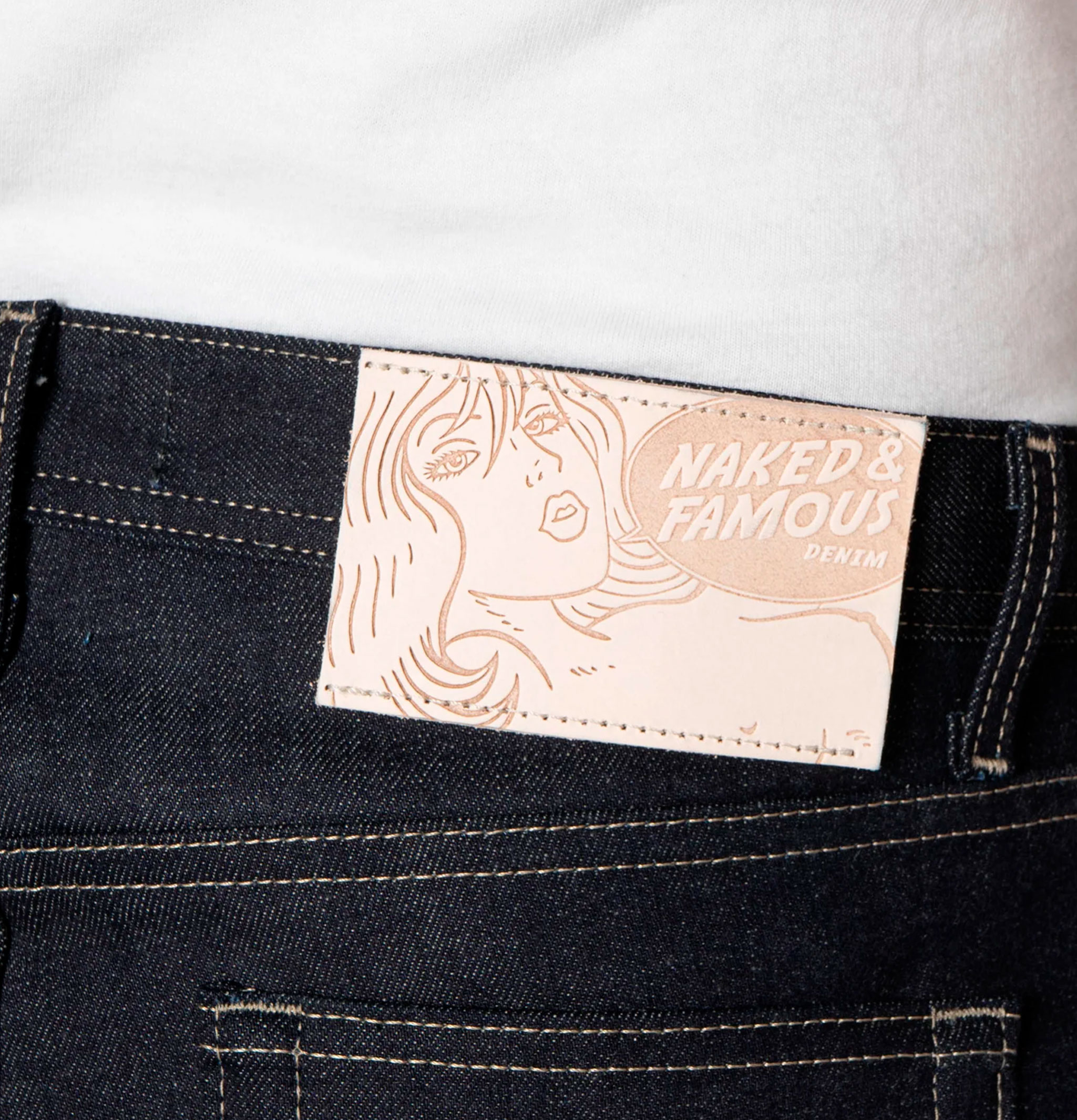 Jean Weird Guy Naked & Famous Denim FoxFibre® Green Weft