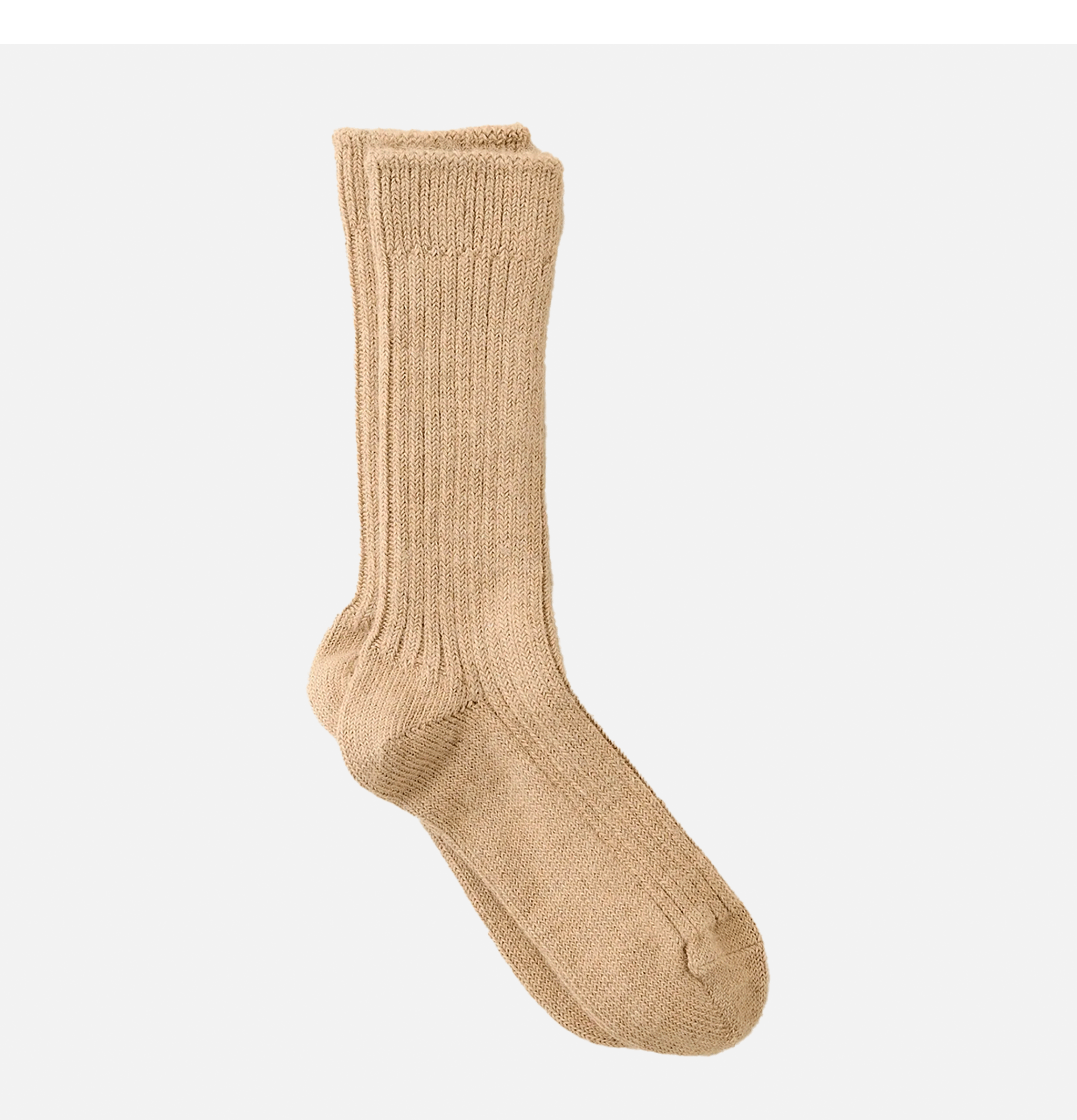 Yahae Linen Ribbed Alpaca Socks Natural