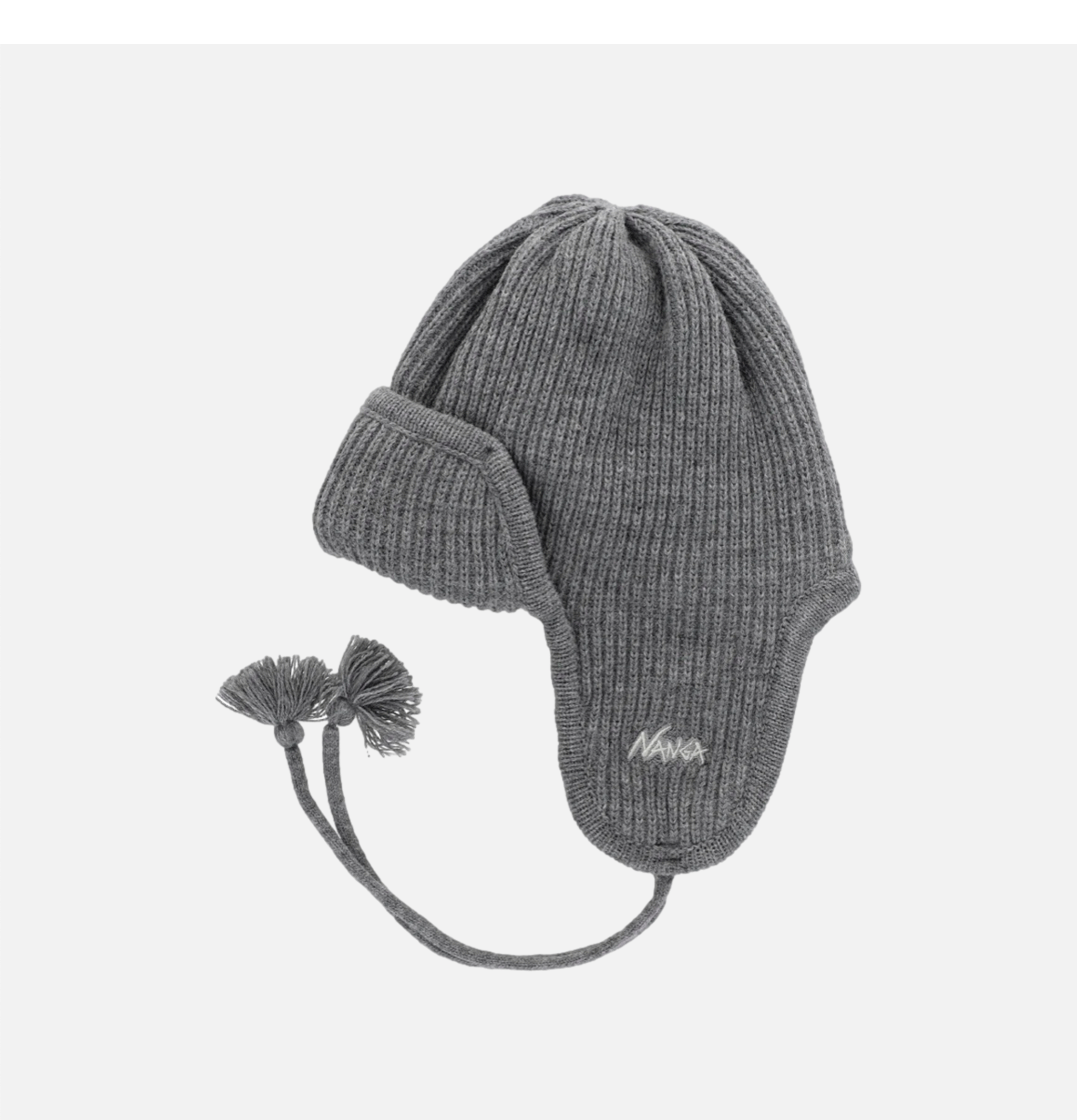 Nanga Ear Flap Knit Beanie Grey
