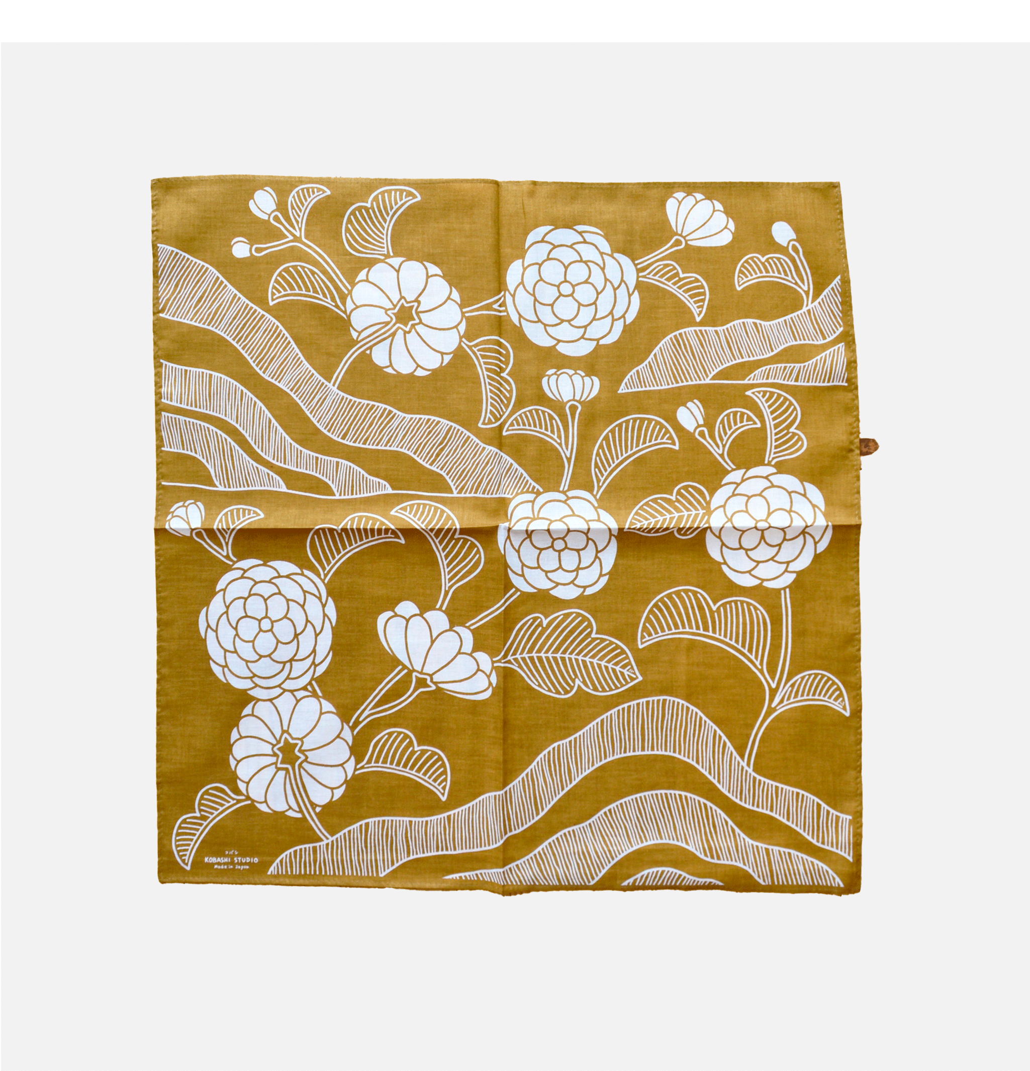 Kobashi Studio Bandana Japonais Chrysanthemum Khaki
