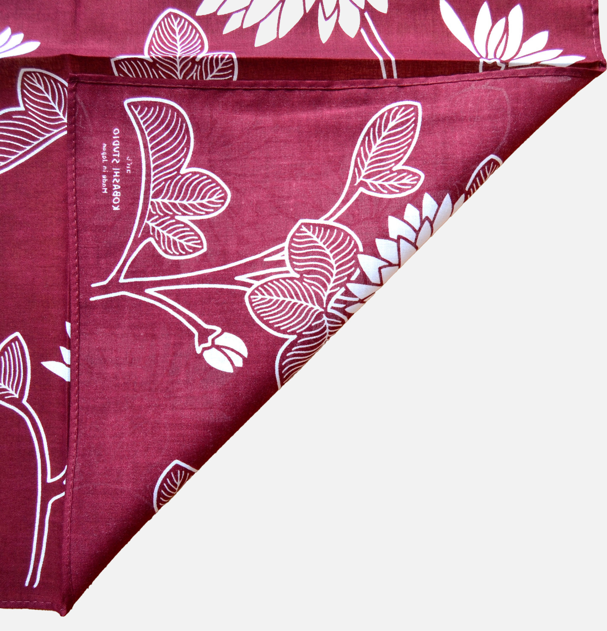 Kobashi Studio Japanese Chrysanthemum Bandana Burgundy
