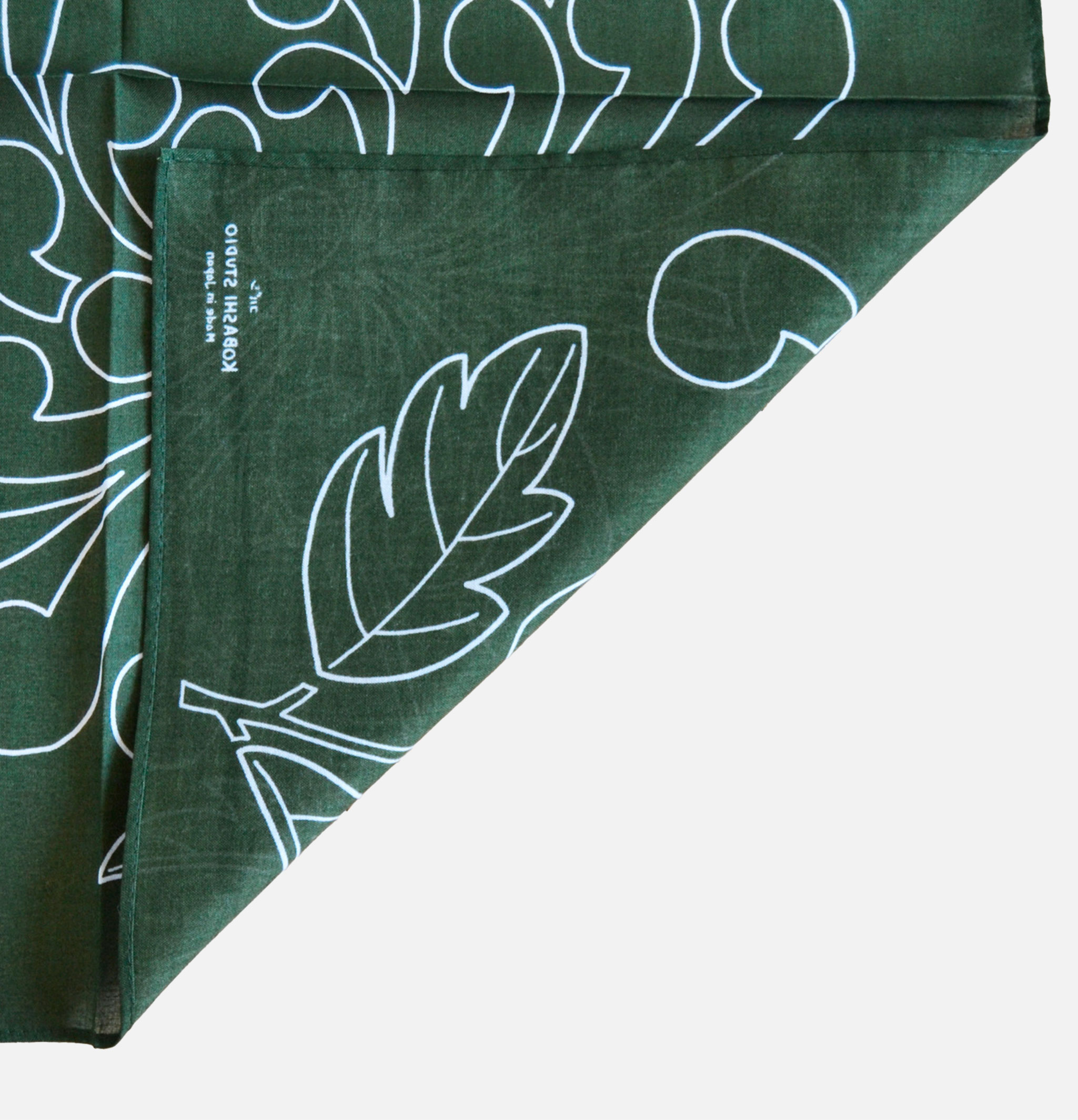 Kobashi Studio Bandana Japonais Chrysanthemum Olive