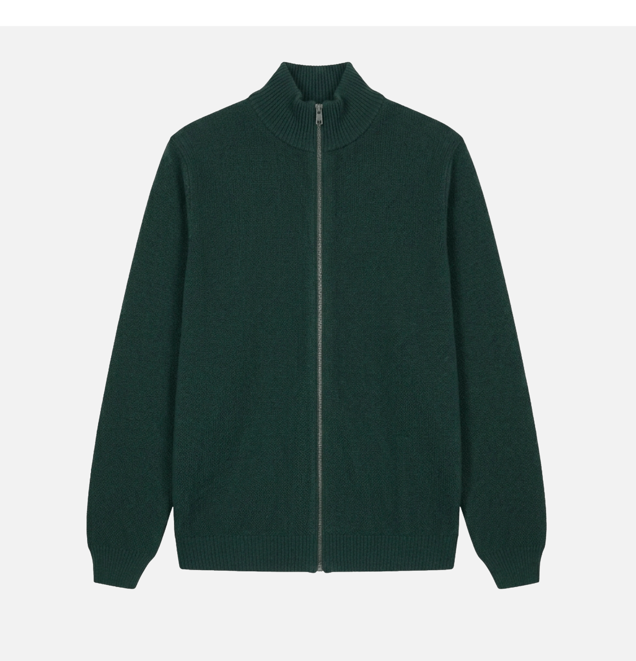 Nitto Knitwear Cardigan Youri Zippé Vert Forêt