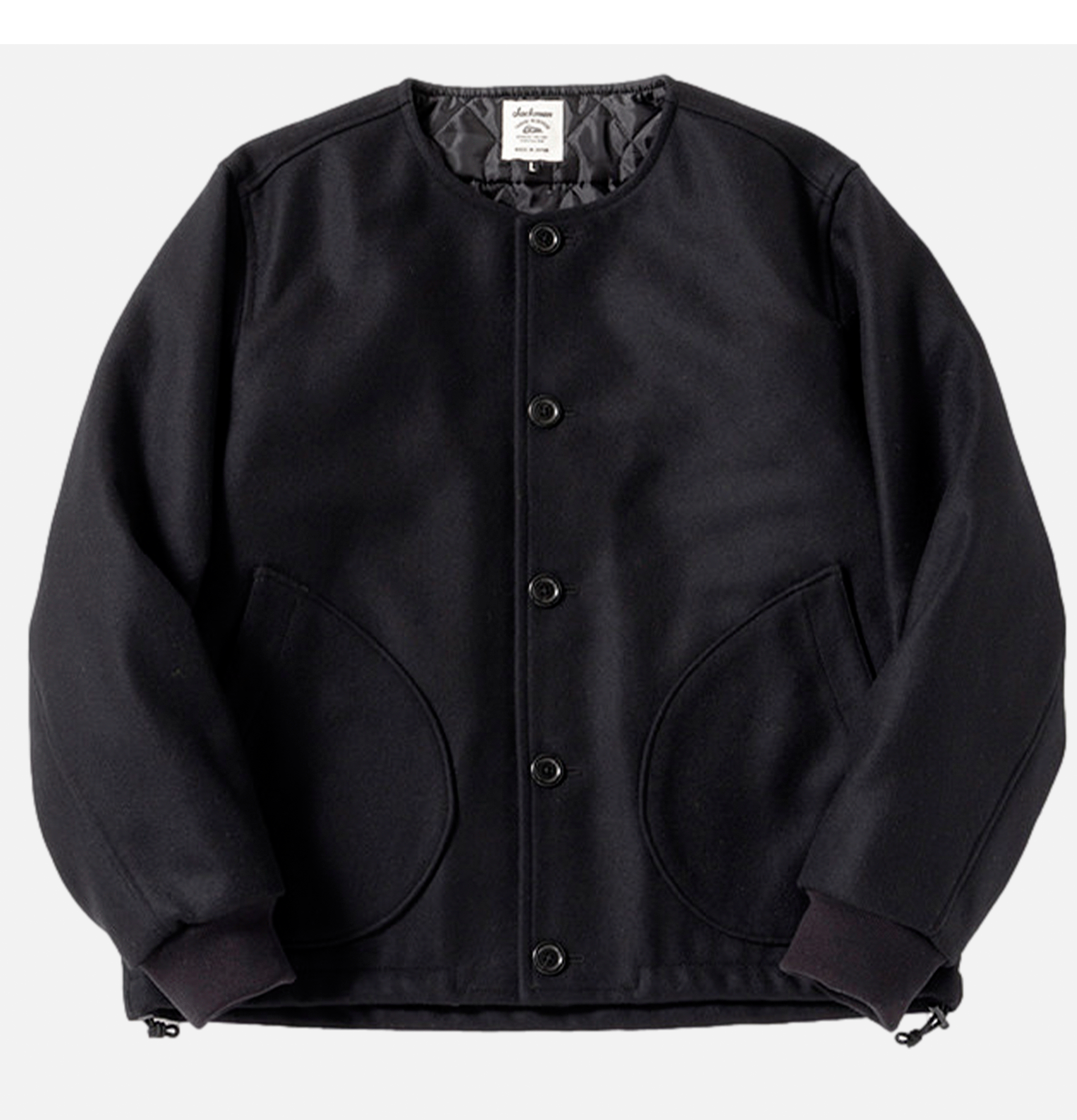 Veste Sans Col Jackman Melton Collarless Noir